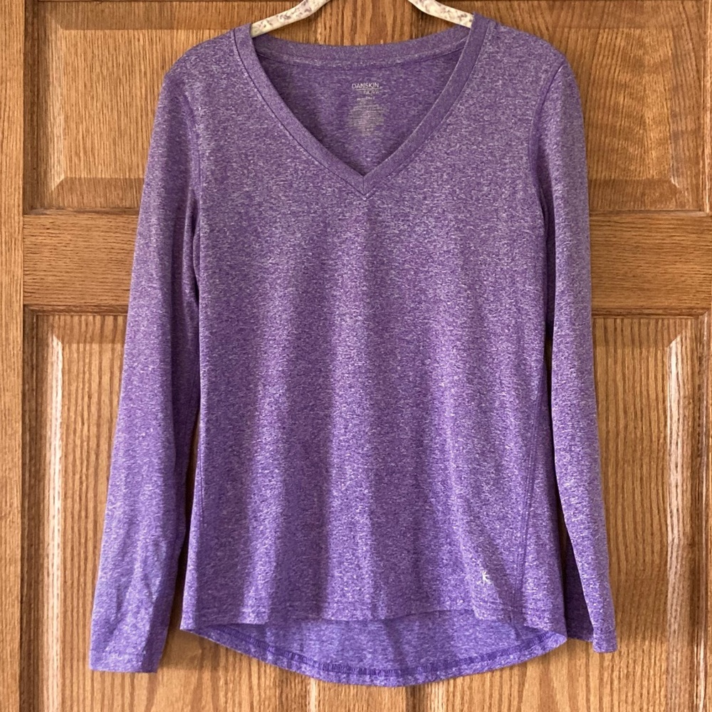 Purple V-Neck Long Sleeve Top